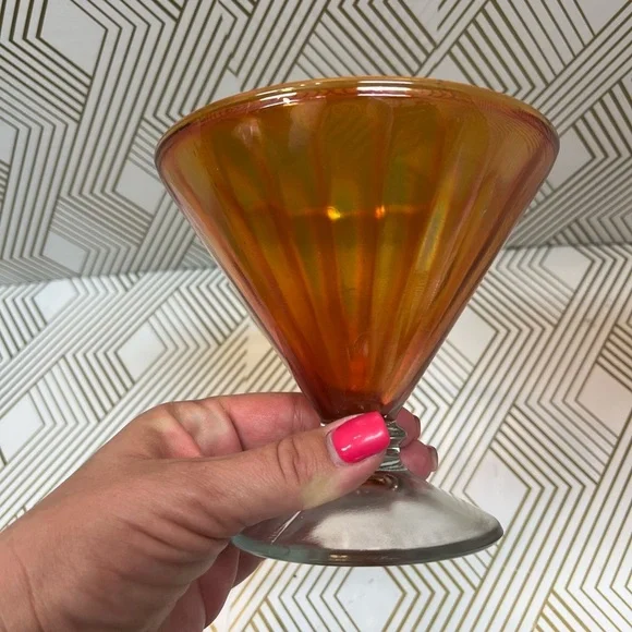 Vintage Marigold Carnival Glass Footed Dish - Picture 6 of 11